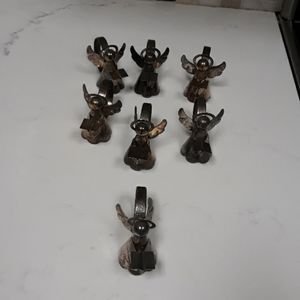 Vintage set of 8 Regal Quality Silver Angel Napkin Rings holders